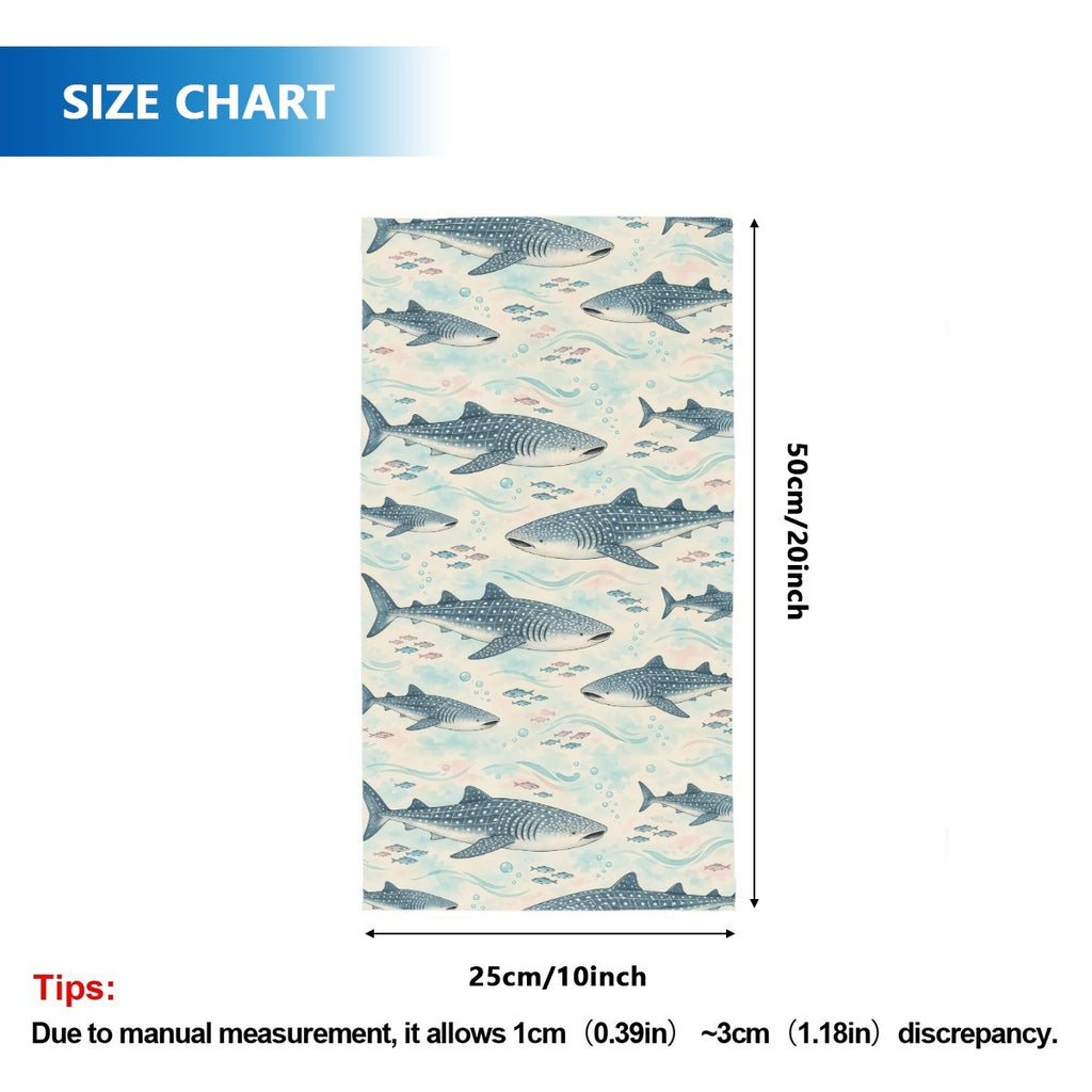 Size chart for the neck gaiter, a tube about 50 cm long and 25 cm wide when flat