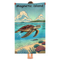 Turtle beach towel held up, full print shown