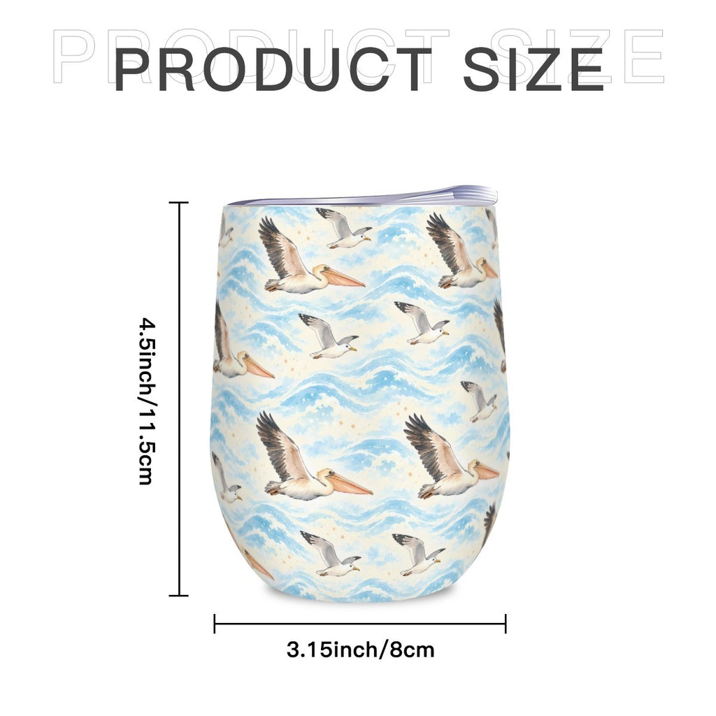 Size diagram of the pelican tumbler showing its height and width