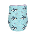 White stemless wine tumbler printed with a repeating pattern of penguins