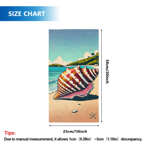 Conch Shell neck gaiter size chart, one size, 25 x 50cm
