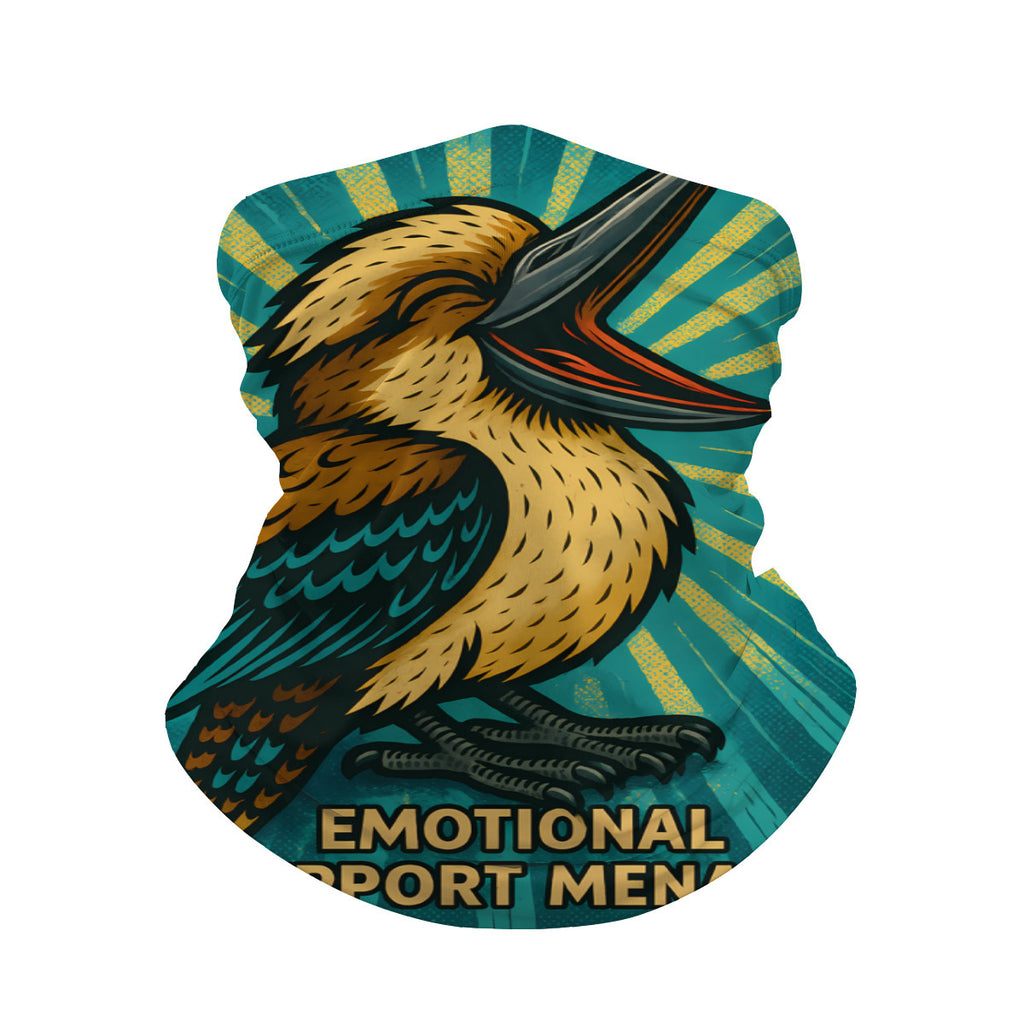 Kookaburra Emotional Support Menace print neck gaiter