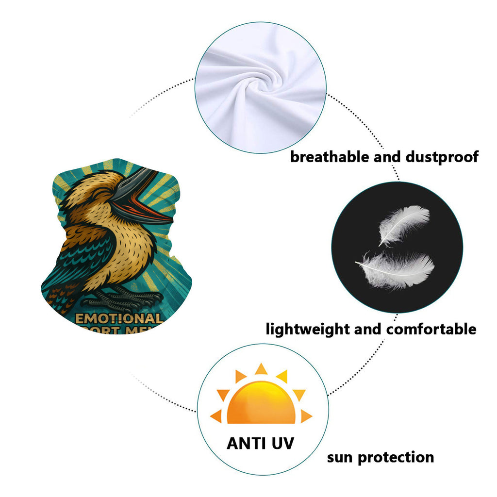Emotional Support Menace neck gaiter fabric, breathable, lightweight and UV-protective