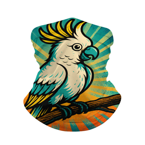 Sulphur crested cockatoo print neck gaiter