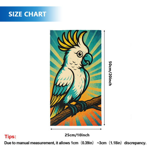 Cockatoo neck gaiter size chart, one size, 25 x 50cm