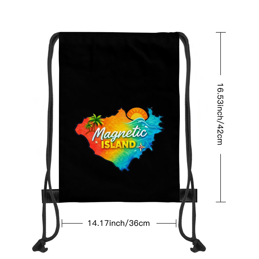 Size chart for the Magnetic Island Map drawstring bag, 36cm wide by 42cm tall, one size.