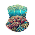 Coral reef and tropical fish print neck gaiter