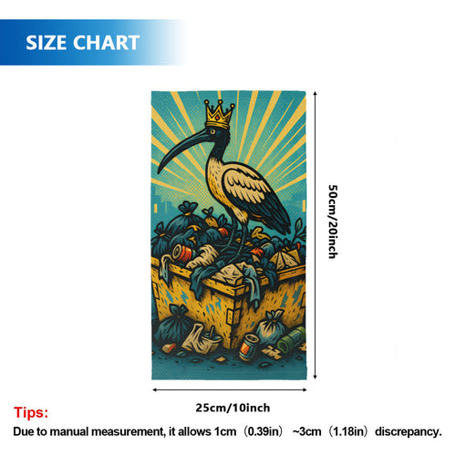 Bin Chicken King neck gaiter size chart, one size, 25 x 50cm
