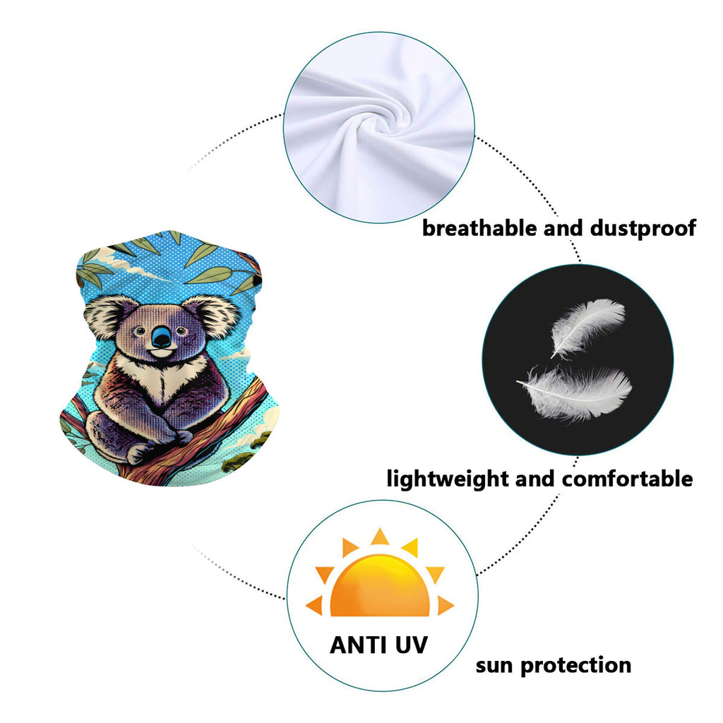 Koala neck gaiter fabric, breathable, lightweight and UV-protective