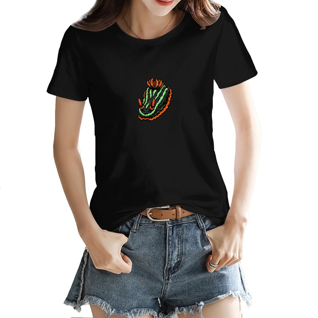 Nembrotha nudibranch tee in black on a model