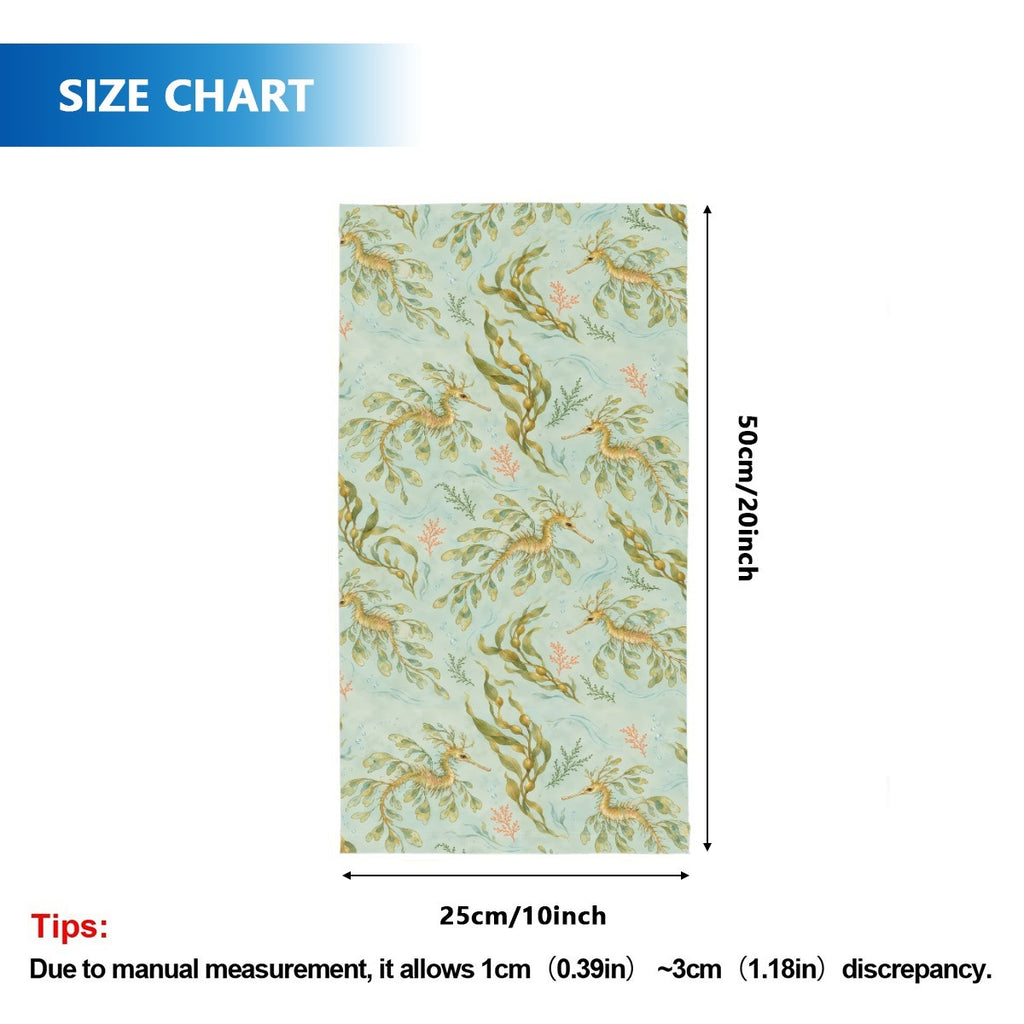 Size chart for the neck gaiter, a tube about 50 cm long and 25 cm wide when flat