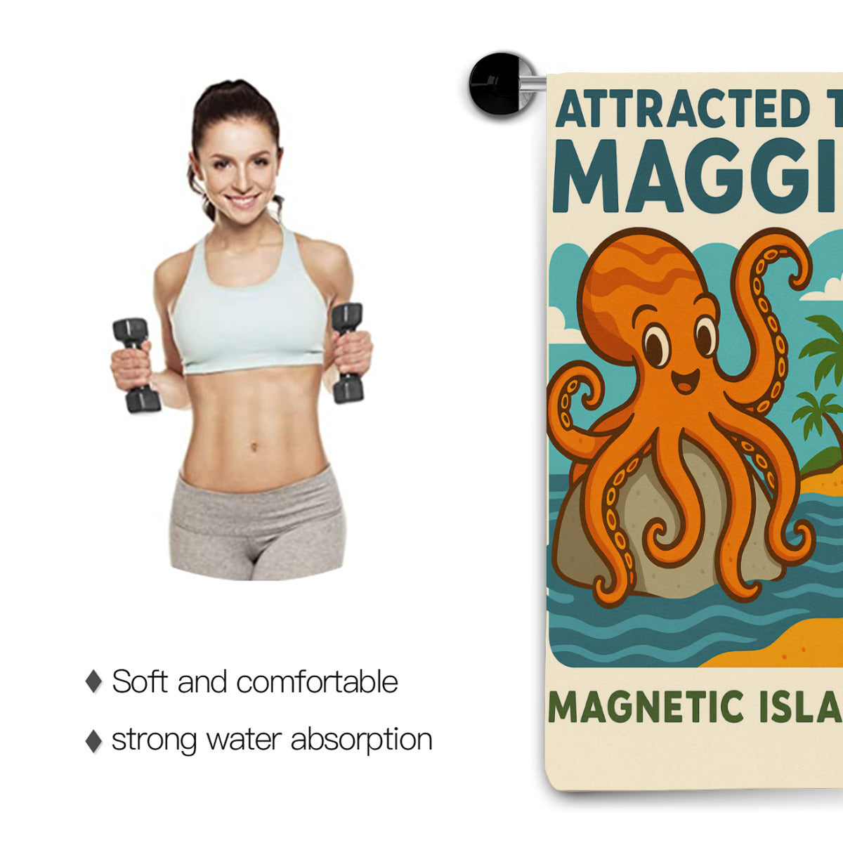 Attracted to Maggie octopus beach towel wrapped around the body, for beach, bath or pool