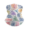 Rainbow line-art nudibranch and reef pattern neck gaiter