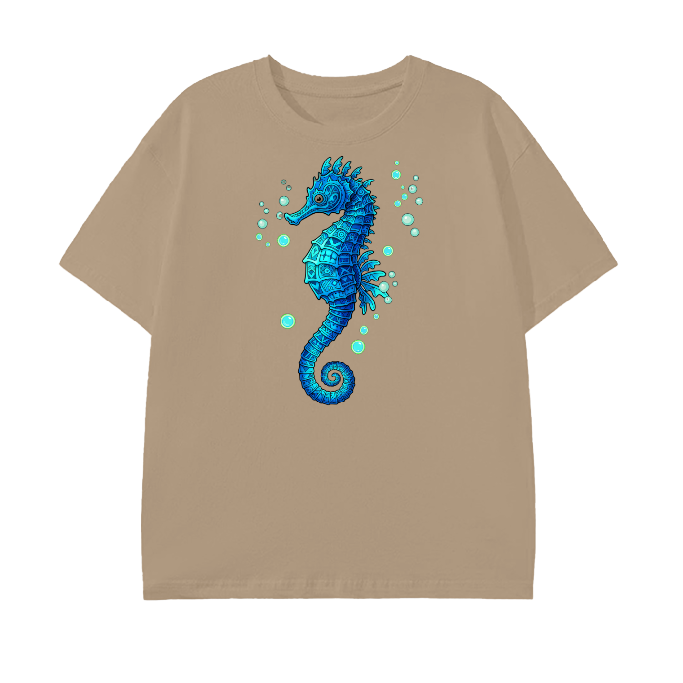 Seahorse T-Shirt – Ocean Life Graphic Tee, Reef-Inspired