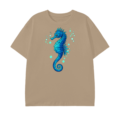 Seahorse T-Shirt – Ocean Life Graphic Tee, Reef-Inspired