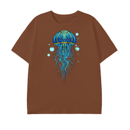 Blue Jellyfish T-Shirt – Ocean Art Tee, Marine Life Graphic