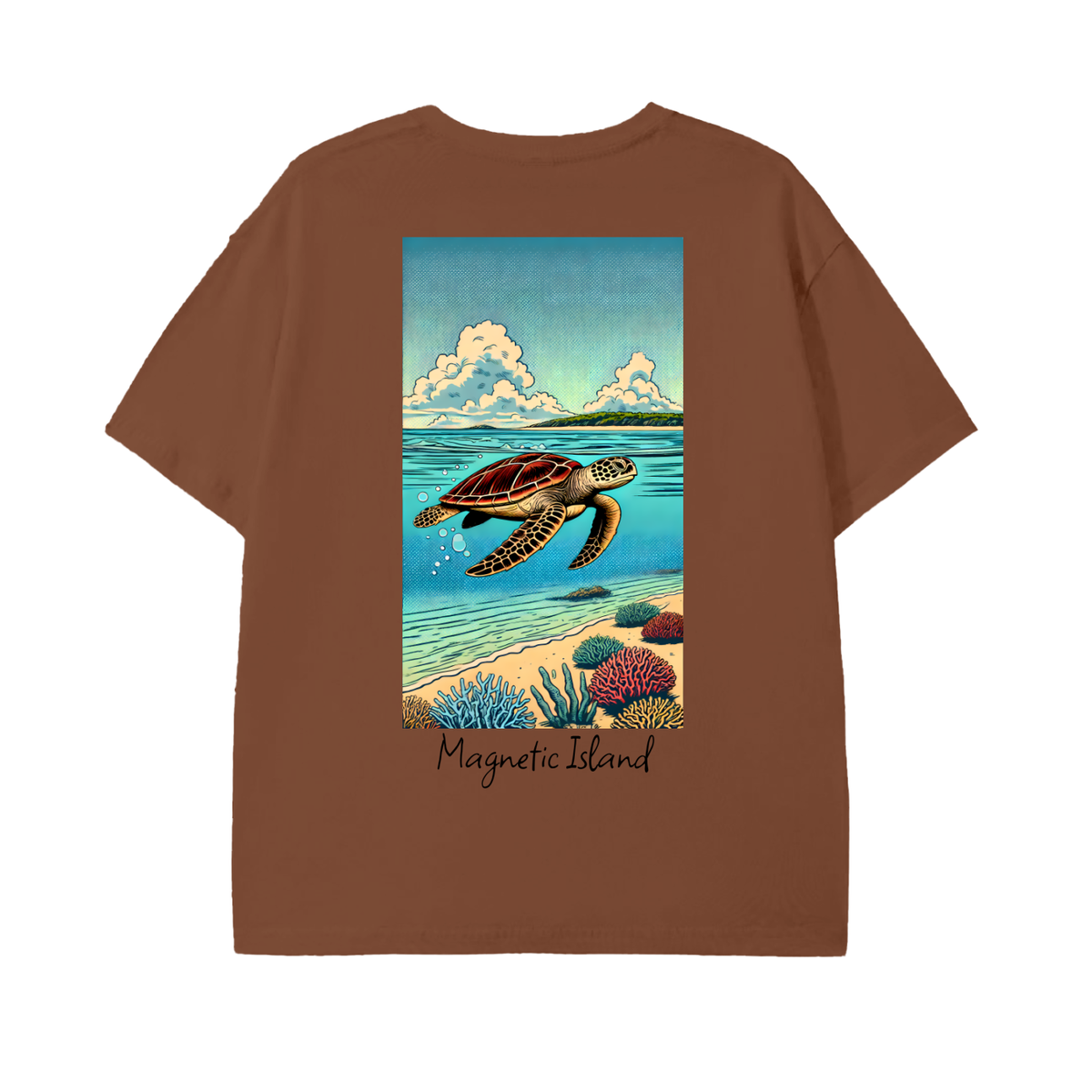 DTG - Pop art turtle and island