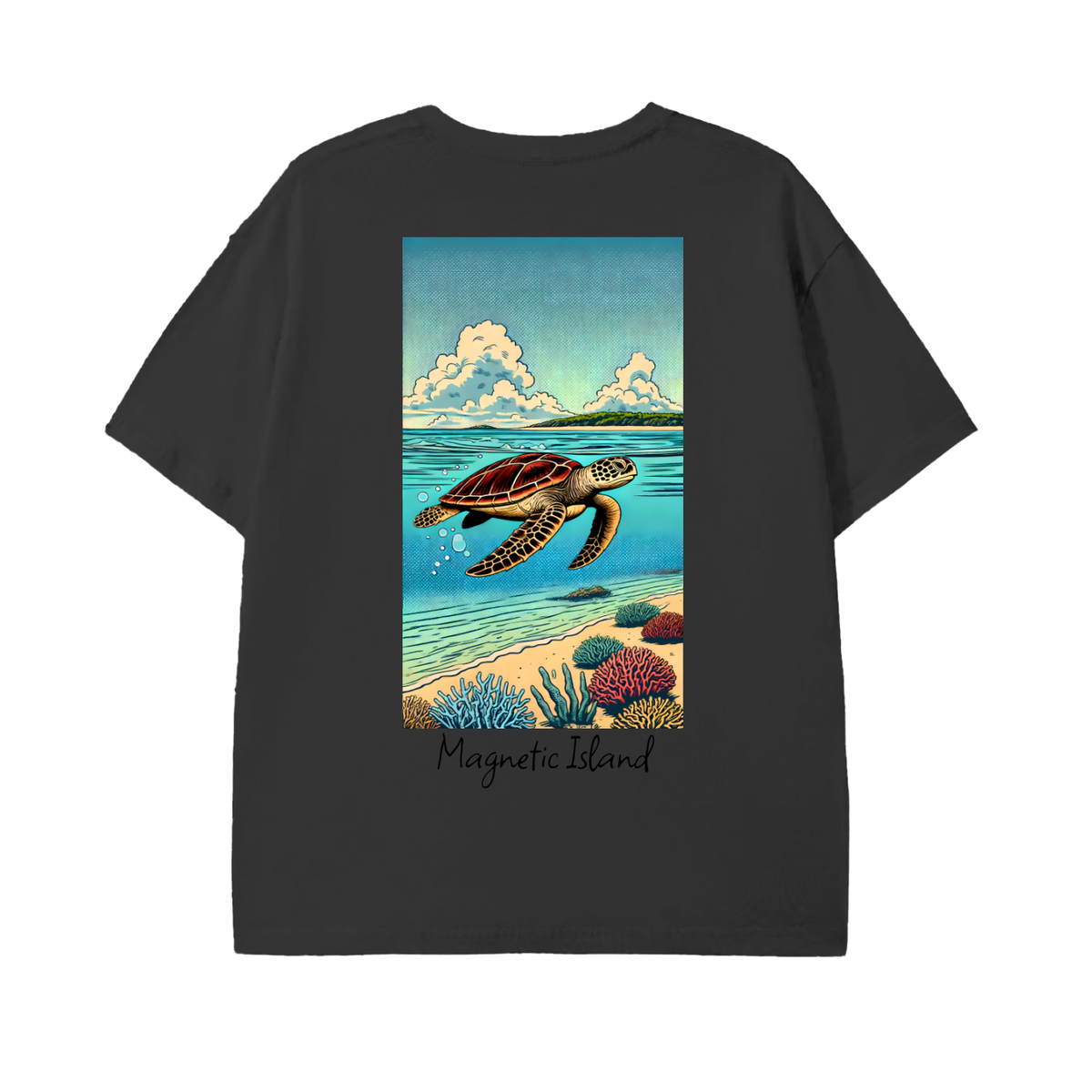 DTG - Pop art turtle and island