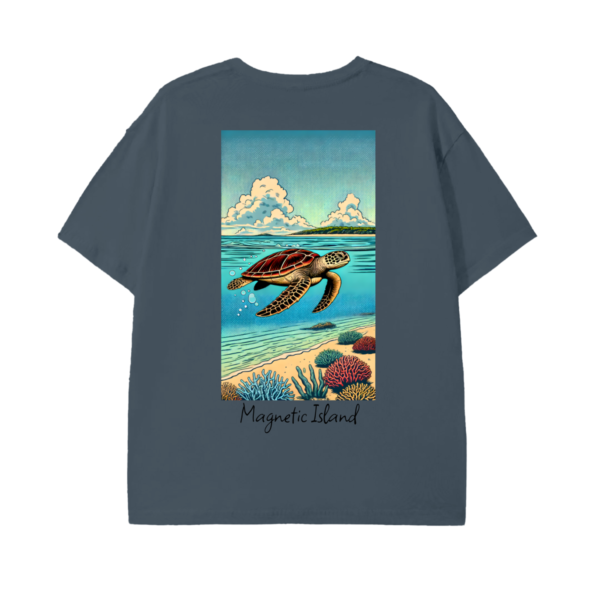 DTG - Pop art turtle and island