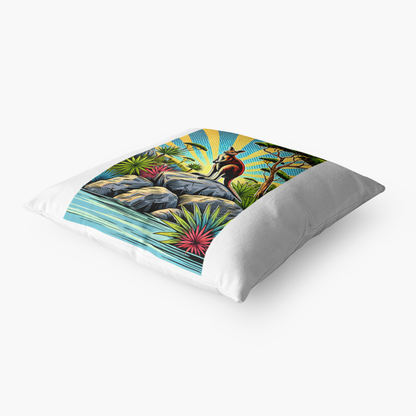 Pop Art Kangaroo Cushion – Vibrant Australian Wildlife Pillow