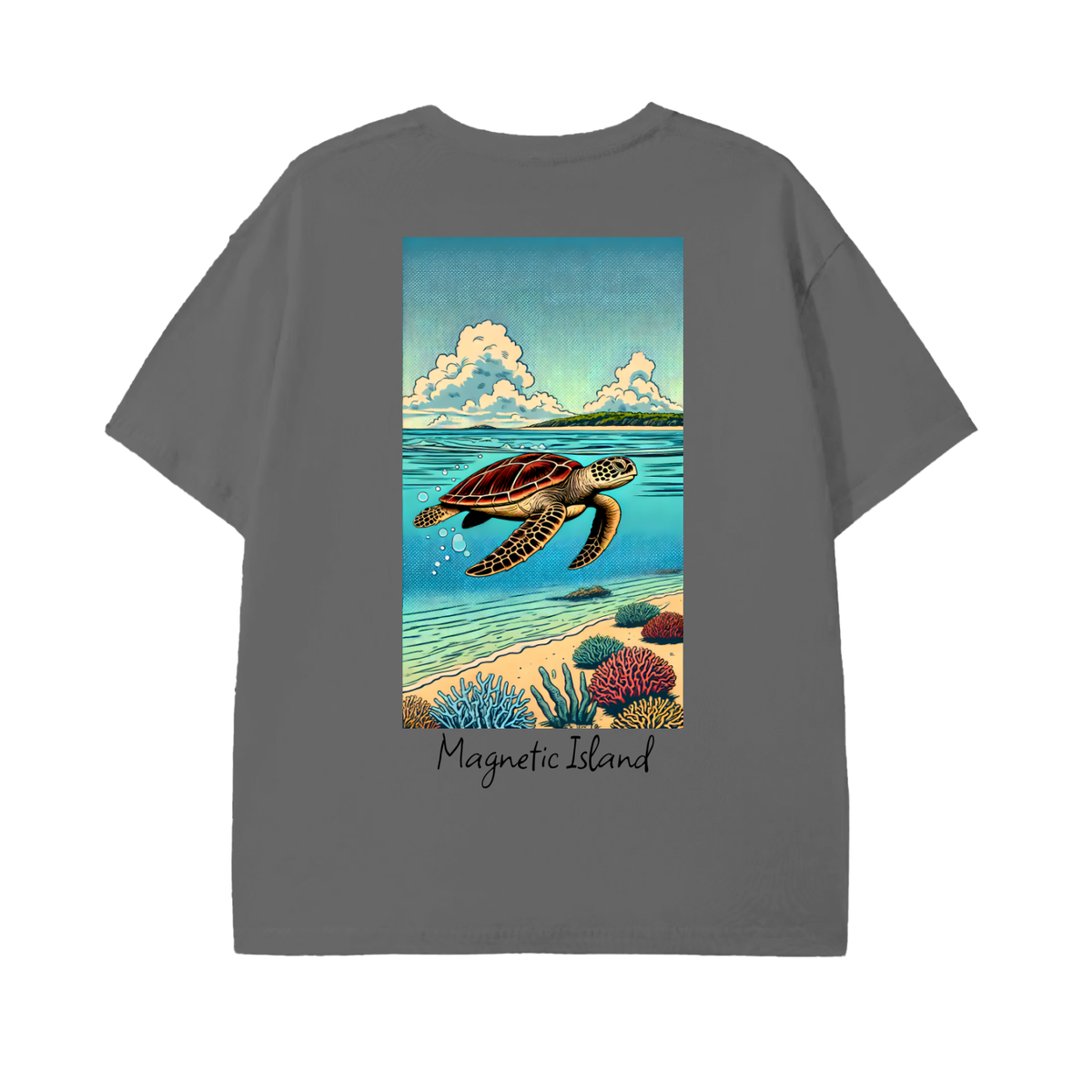 DTG - Pop art turtle and island
