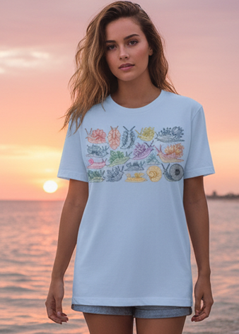 Rainbow Nudibranch Pattern T-Shirt